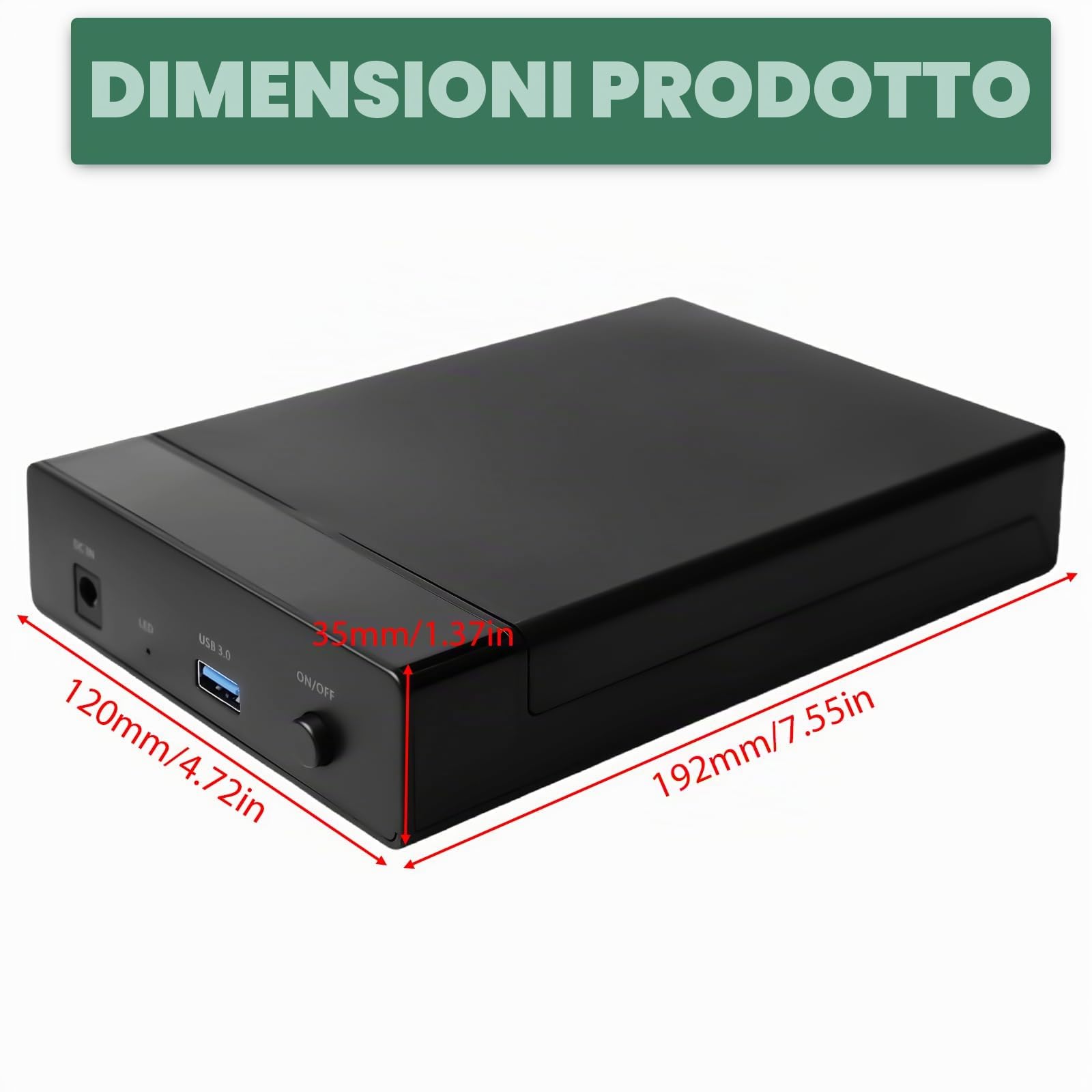 Docking station per hard disk: alloggiamento per hard disk, USB 3.0 USB-A e USB-C per HDD e SSD SATA da 2,5 3,5 pollici, adattatore per dischi rigidi da 5 Gbps supporta UASP