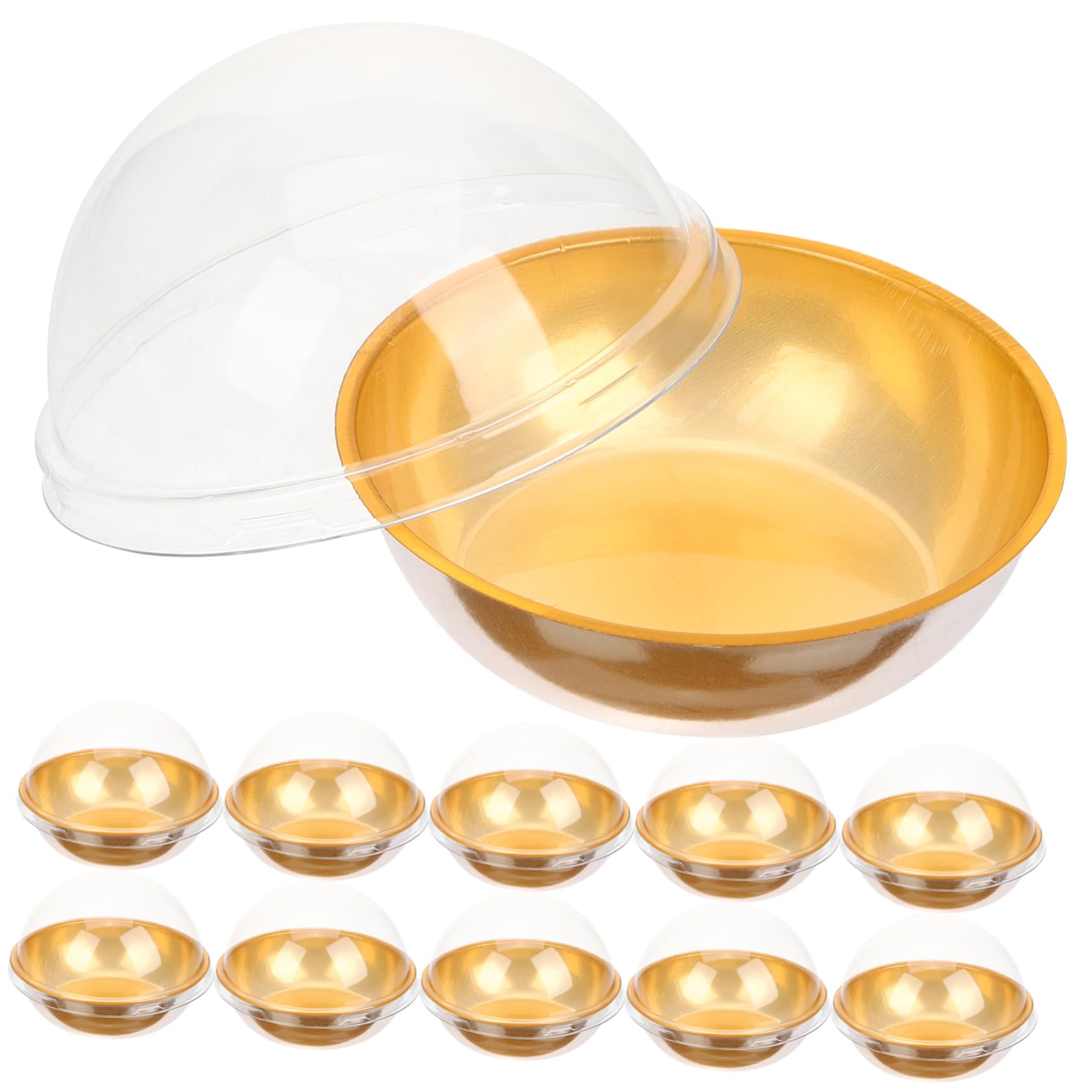 Cabilock Dome Box for 50pcs Mini Cake Boxes Portable Egg Yolk Puff Containers Cupcake Holders with Lid