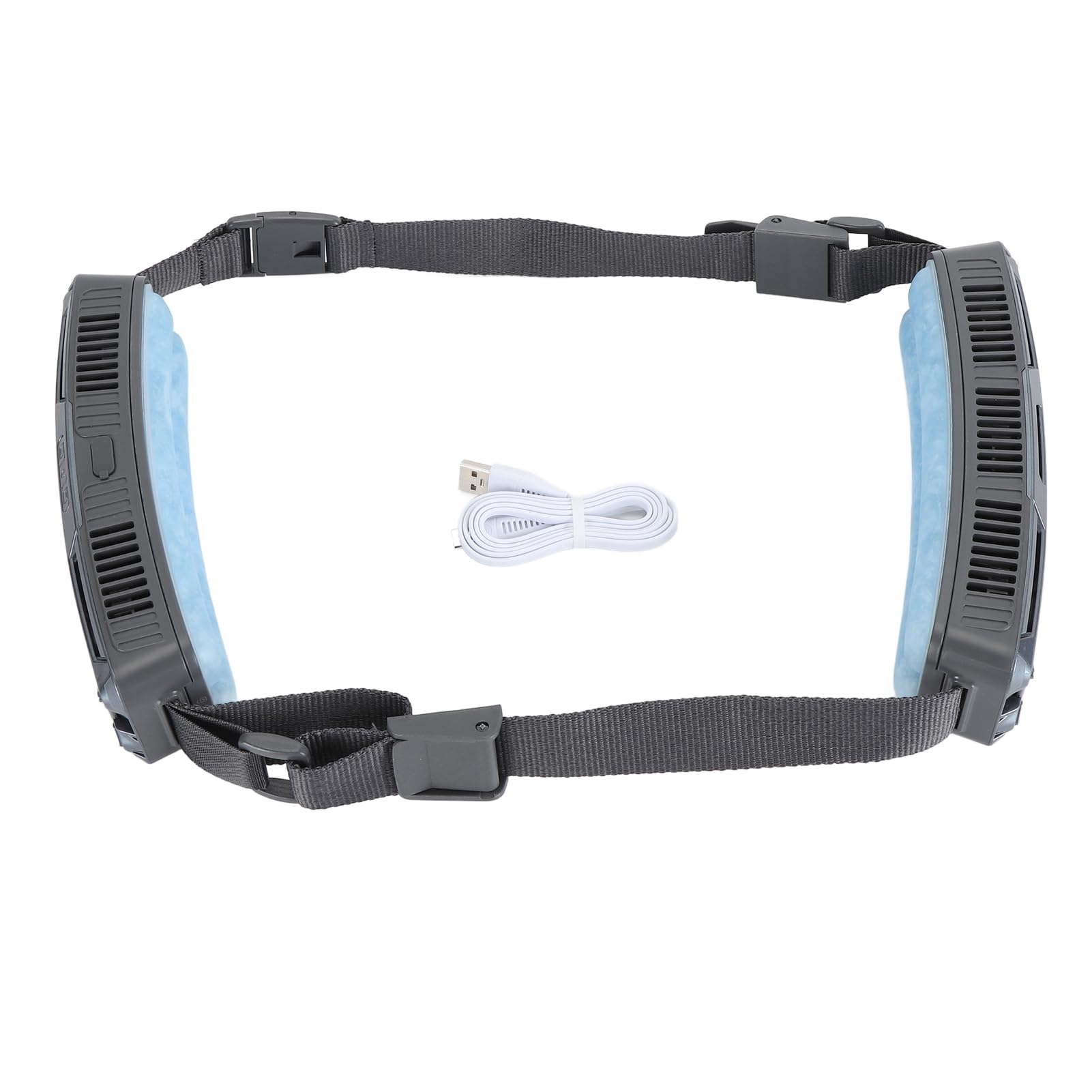 Ventilador de Cintura Portátil Enfriamiento Eficiente para Actividades Al Aire Libre con Ventilaciones de Gran Angular y 3 Velocidades de Aire Ideal para el Trabajo de Verano (Gris oscuro)