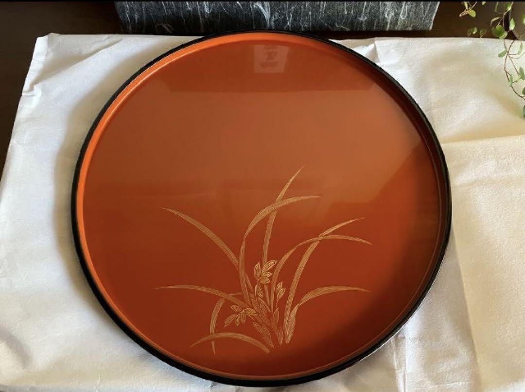 輪島塗　千舟堂　お盆 Amazon.co.jp: 輪島 千舟堂造輪島塗 摂田勢津子作 5枚 漆芸朱漆器盆飾