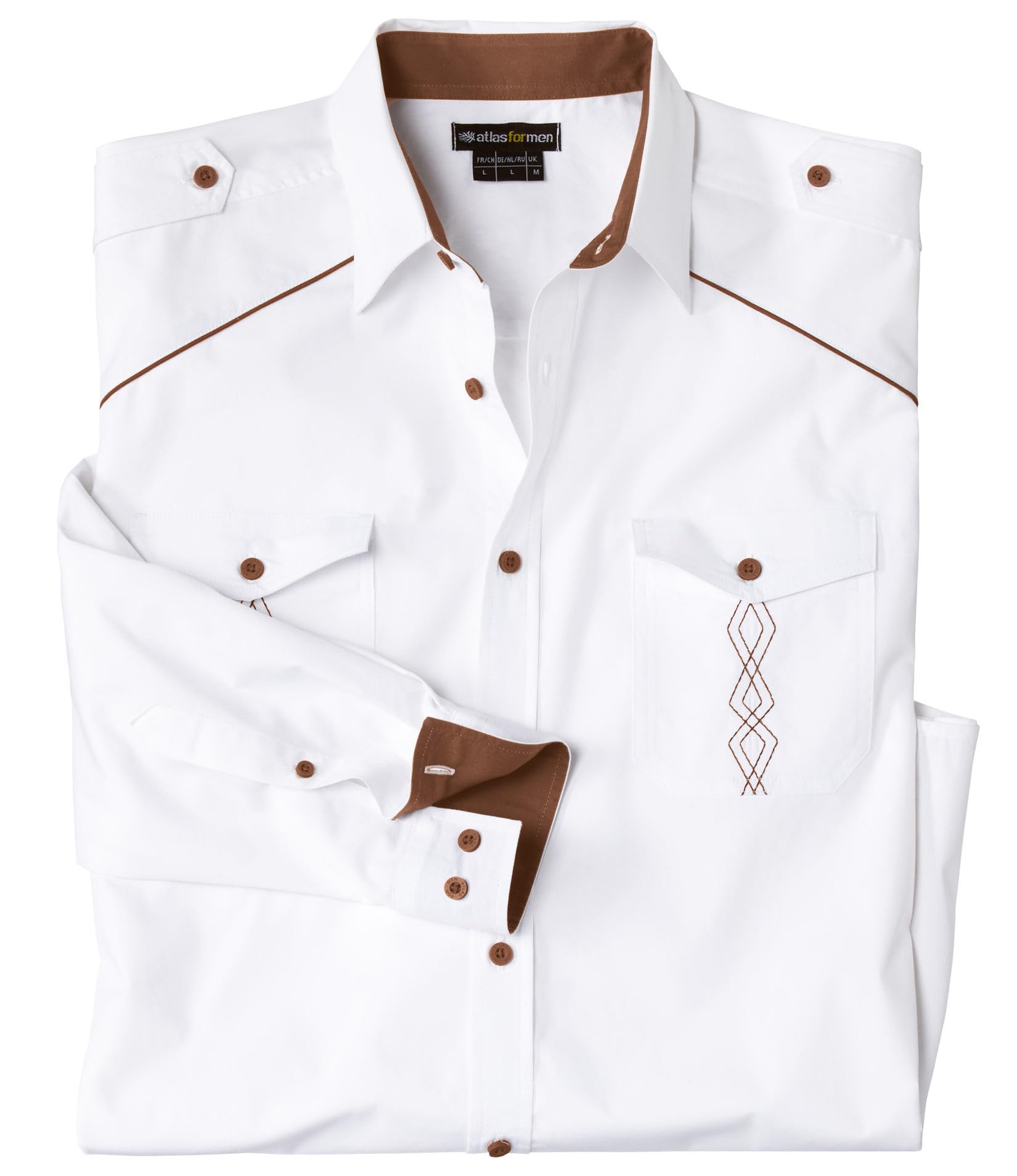 ATLAS FOR MEN - Men's White Pilot Shirt - 3XL