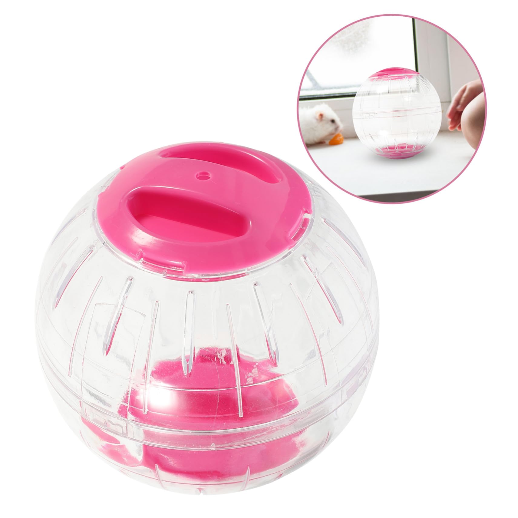 SUPVOX 4 Pièces Boule Exercice Transparente pour Petits Rongeurs Lot de Roses avec Système Anti-évasion Hamster pour Cage Stimulation Physique et Exploration Intérieur et Extérieur