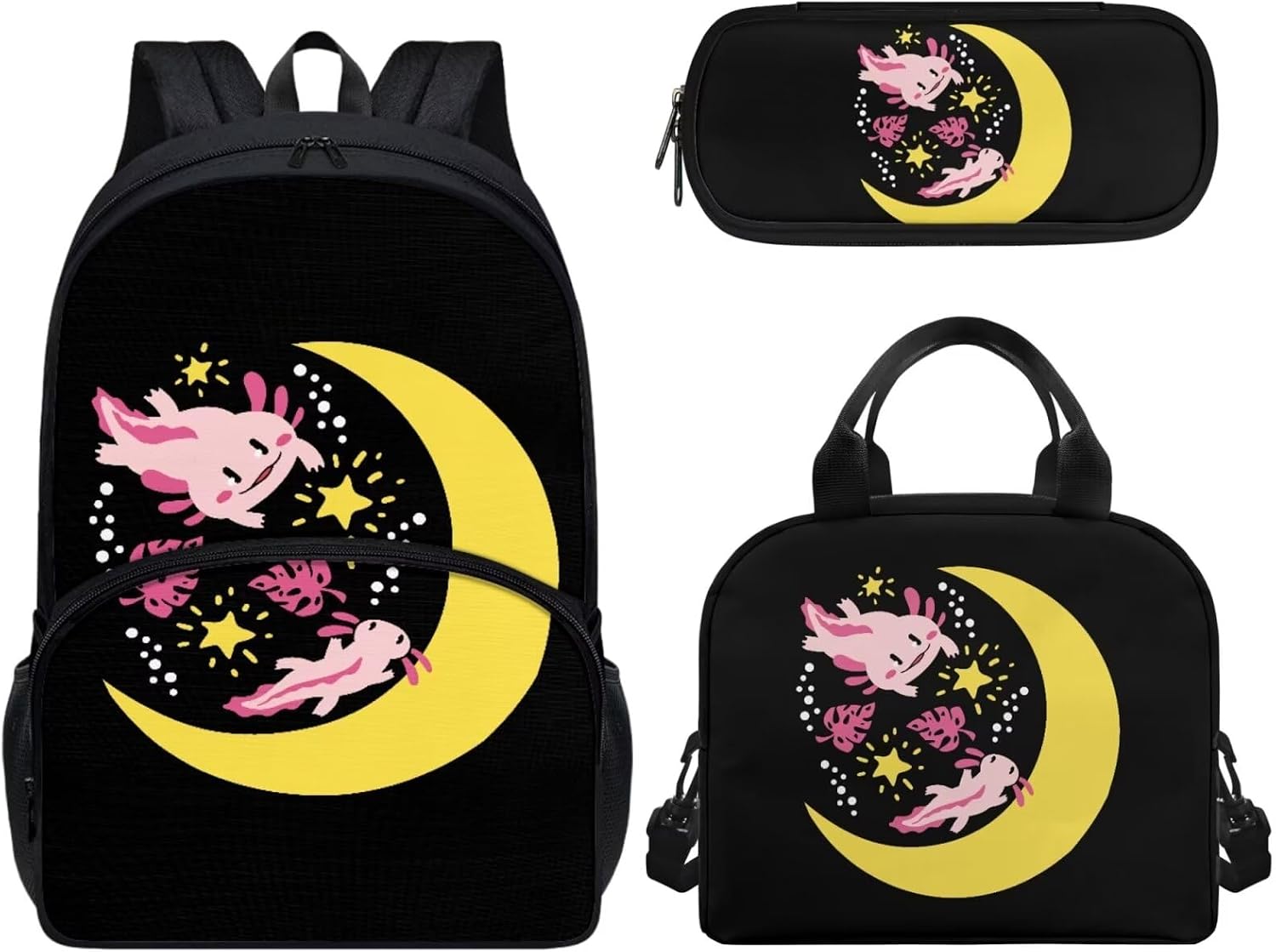 AFPANQZ Airplane Print Backpack Set for Teen Kids Boys Schoolbags Zipper Bookbag Lightweight Casual Daypack Thermal Lunch Boxes Pencil Case Set Organizer Bags Daypacks SchoolSupplies