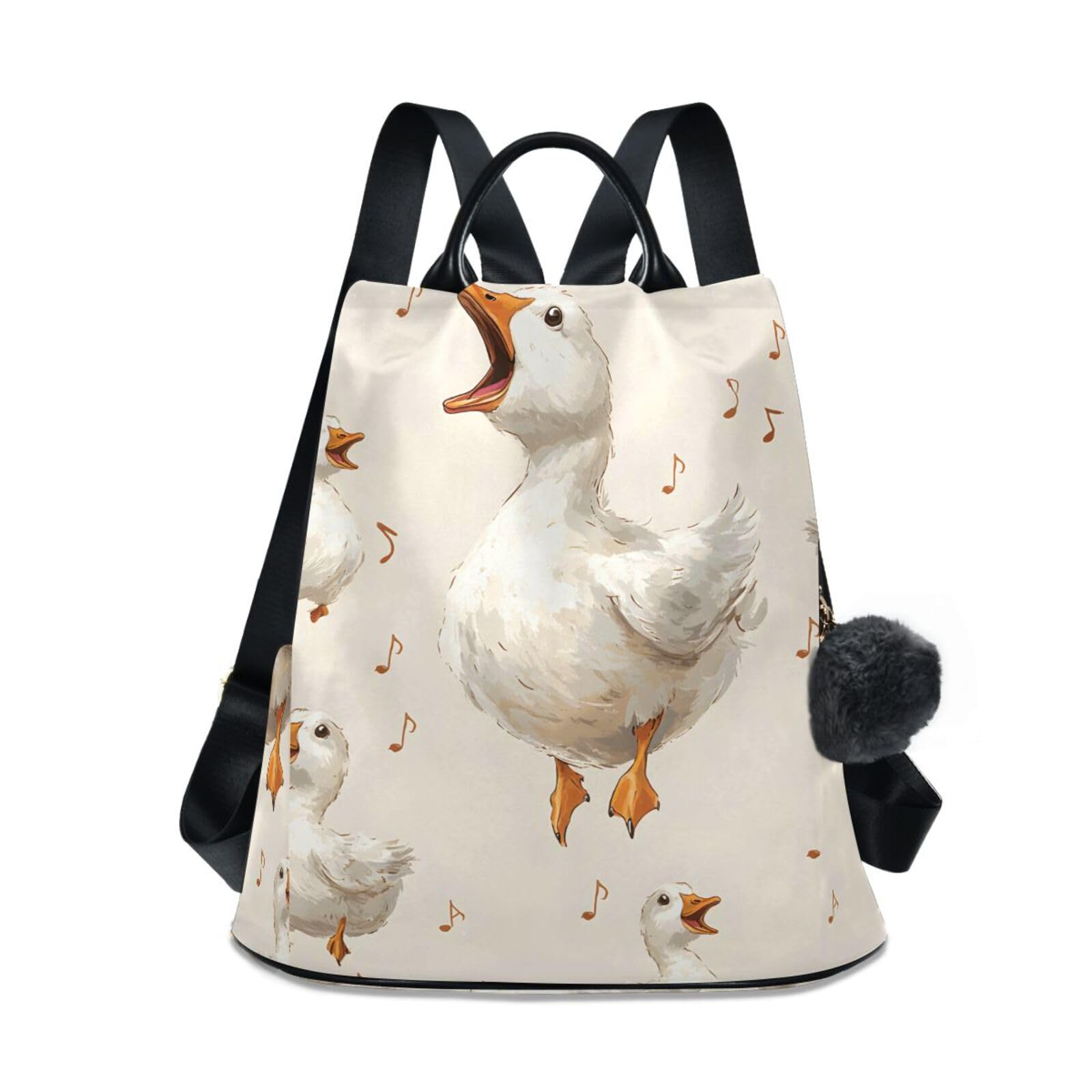 Funny Geese Musical Notes Backpack for Women Anti Theft Large Fashion Travel Shoulder Bag Purse Rucksack Lightweight