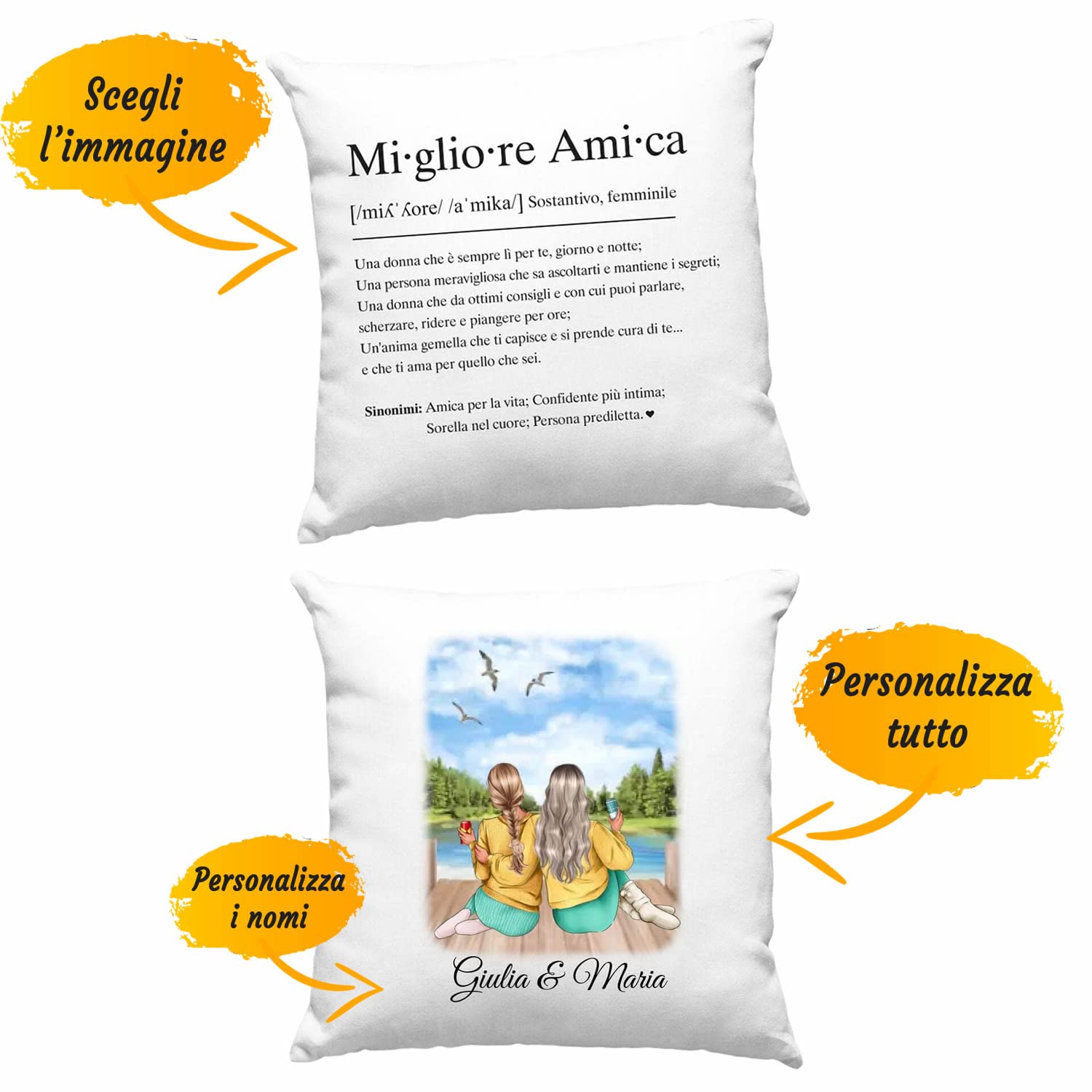 Federa Cuscino 40x40 Cm MoonWorks – Scritta Tedesca Heimathafen Con Ancora – Regalo Originale