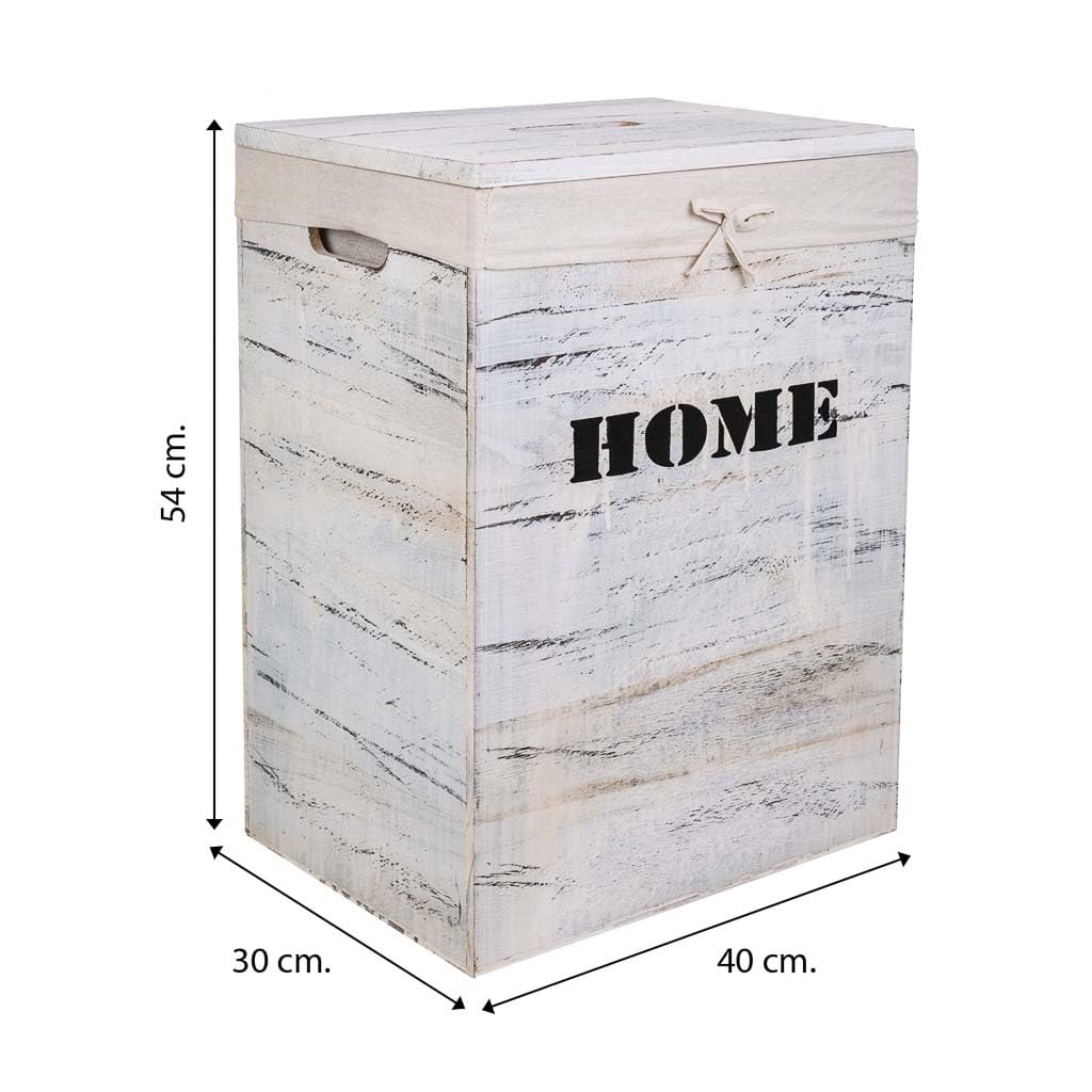 WANDERLUST DECO Cestos Ropa de Madera Set 2 pzas 40x30x54-34x26x47
