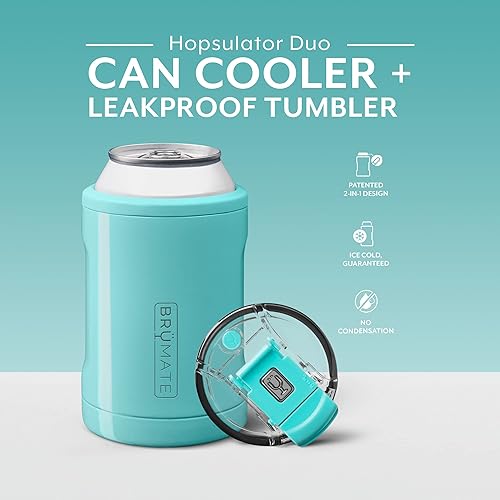 Miniatura 2 de BrüMate Hopsulator Duo - Enfriador de latas 2 en 1 aislado para latas de 12 onzas + vaso 100 % a prueba de fugas con tapa, puede aislarse para