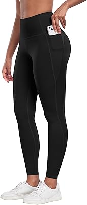 CHRLEISURE Leggings with Pockets for Women - Tummy Control High Waisted Soft Workout Yoga Pants