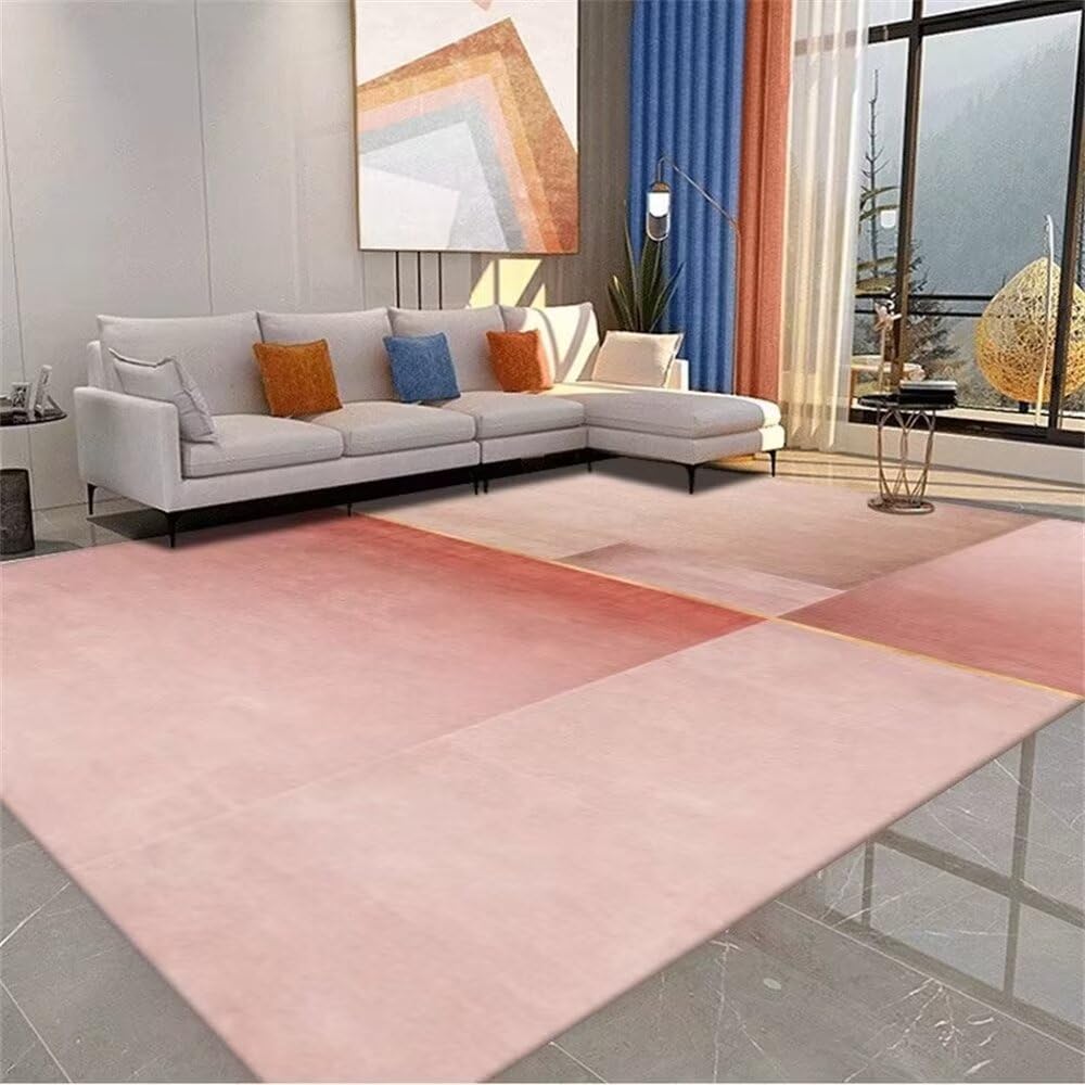 Déco chambre aesthetic moderne avec ce grand tapis de chambre rose absorbant