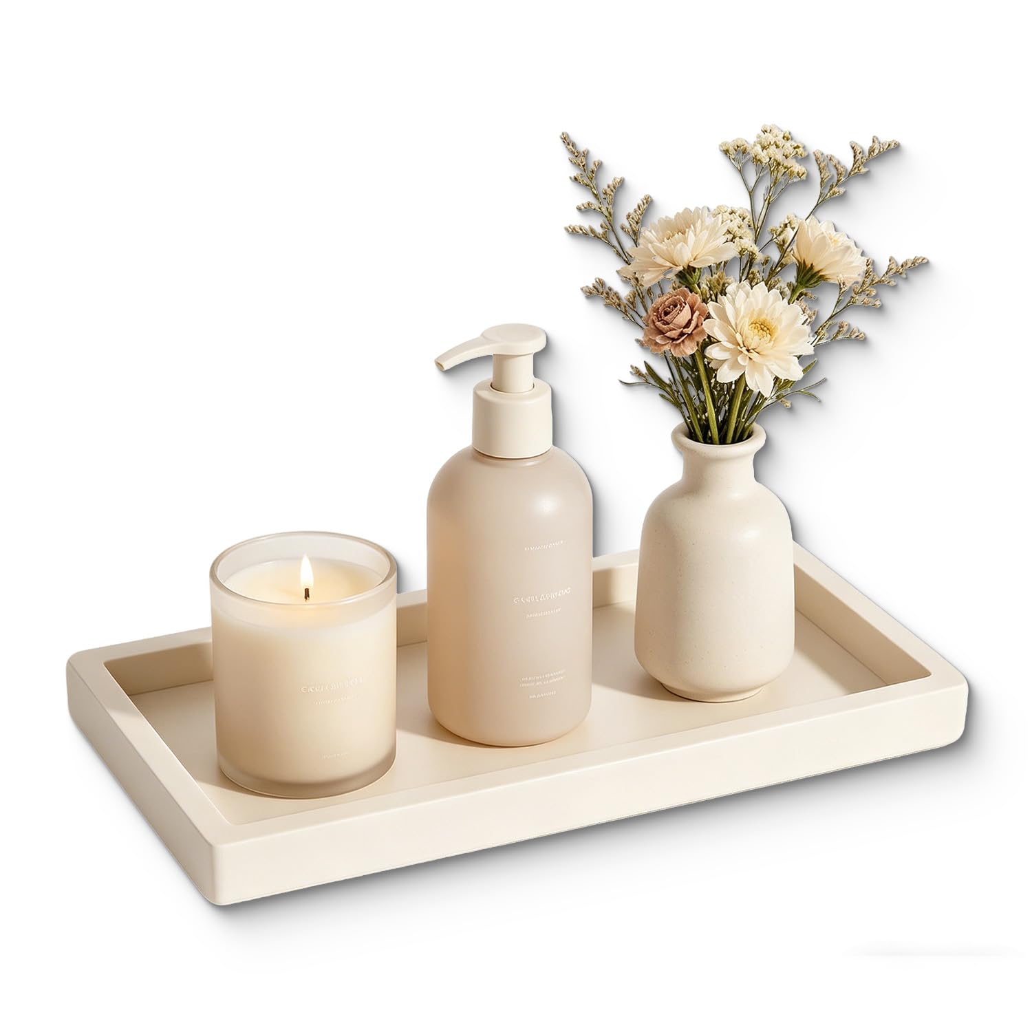 Silicone Decorative Trays, Large 30x12.5 cm Bath Tray, Unbroken or Get Hurt, Safe and Aesthetic Vanity Countertop Tray, Desk Accessories for Perfume & Jewellery, Candle Base for Bathroom Living Room