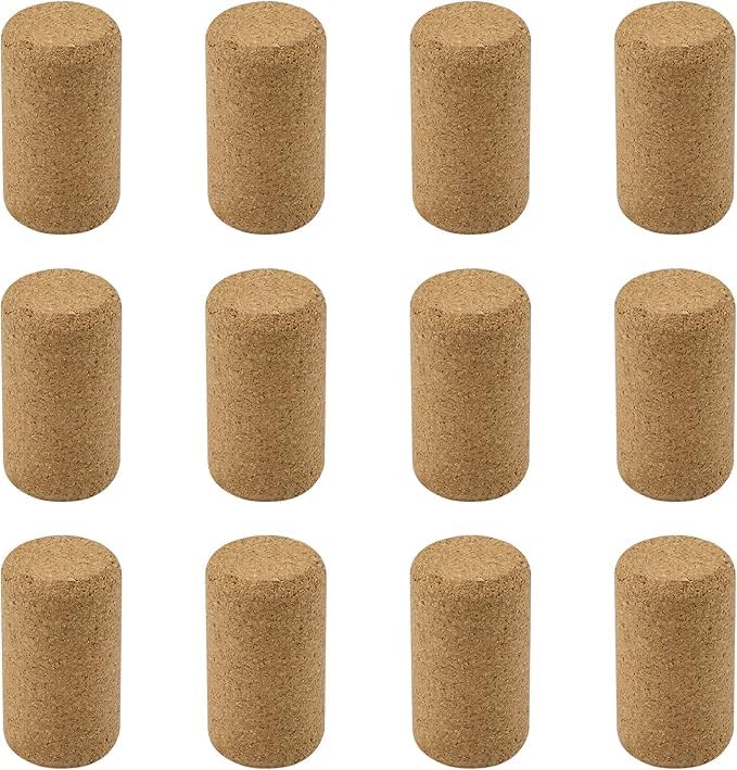 Premium Natural Wine Corks - 12 Pcs, Straight Corks (25 x 44 mm) for Wine Bottling This name highlights the key features of the product, including the material (natural cork), quantity (12 pieces), t