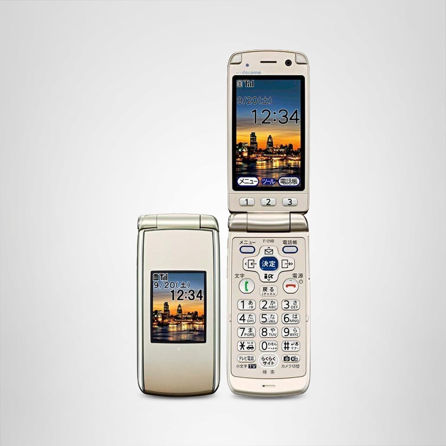 Amazon | 富士通 白ロム docomo/ドコモ F-09B らくらくホン7 ゴールド