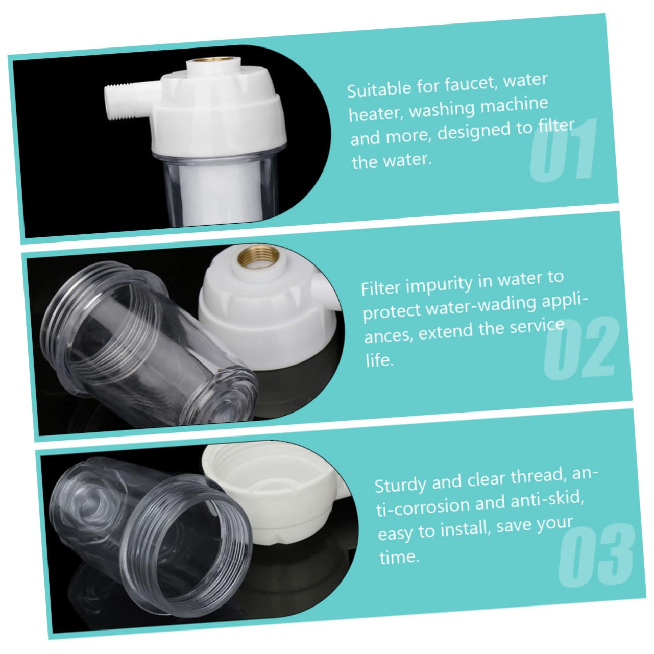 5 PZ CONNETTORE lavandino tubo purificatore acqua connettori plastica 5 PZ CONNETTORE lavandino tubo purificatore acqua connettori plastica