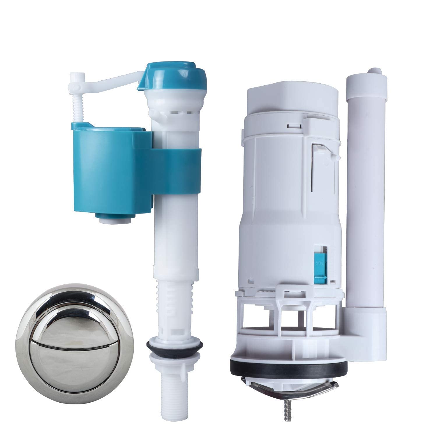 METWIN Water-Saving Plastic Dual Flush Valve, 8.26 Inch Flush Siphon 6-10" Fill Valve with Toilet Repair Kit ABS Push Chrome Plated Button for Tank Commode (48 mm Push Flush Button Extra) (B0CR7KRJR7) Amazon Price History, Amazon Price Tracker