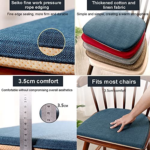 Almohadillas para silla U-Sd de lino y algodón: alfombrilla suave de alta calidad con lazos gris 4