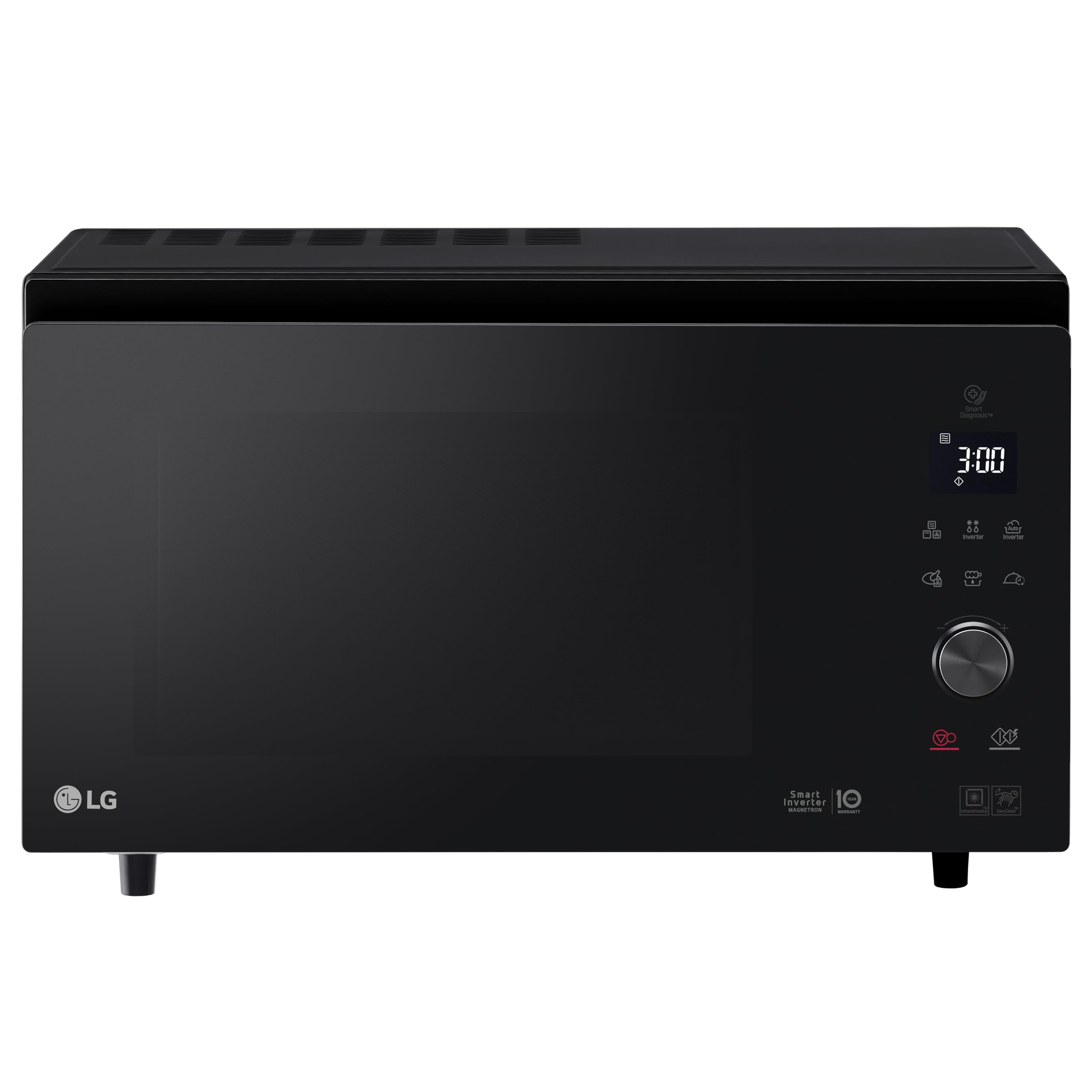 LG MJ3965BPB NeoChef Forno a Microonde Combinato con Grill 39 Litri, Potenza 1100W, Frittura Leggera, Fermentazione e Cottura a Vapore, Sistema con Infrarossi per Riscaldamento Uniforme, Nero Fumè