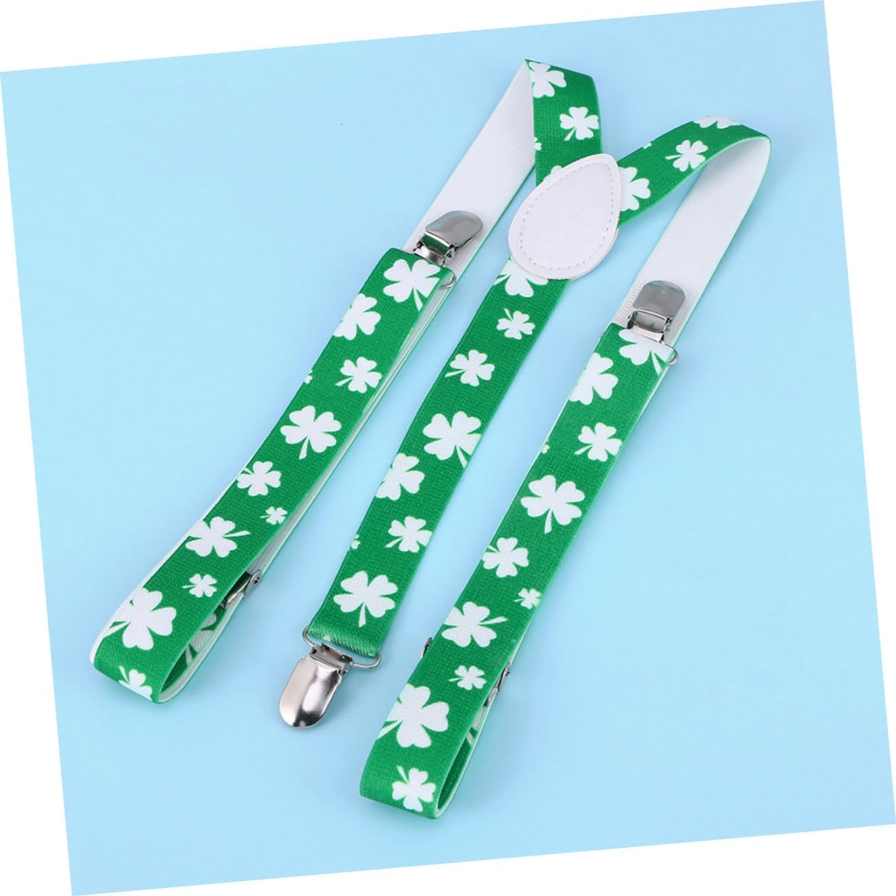 2pcs 1 Set Party Tie Party Dress up Accessory Suspender Shamrock Suspenders