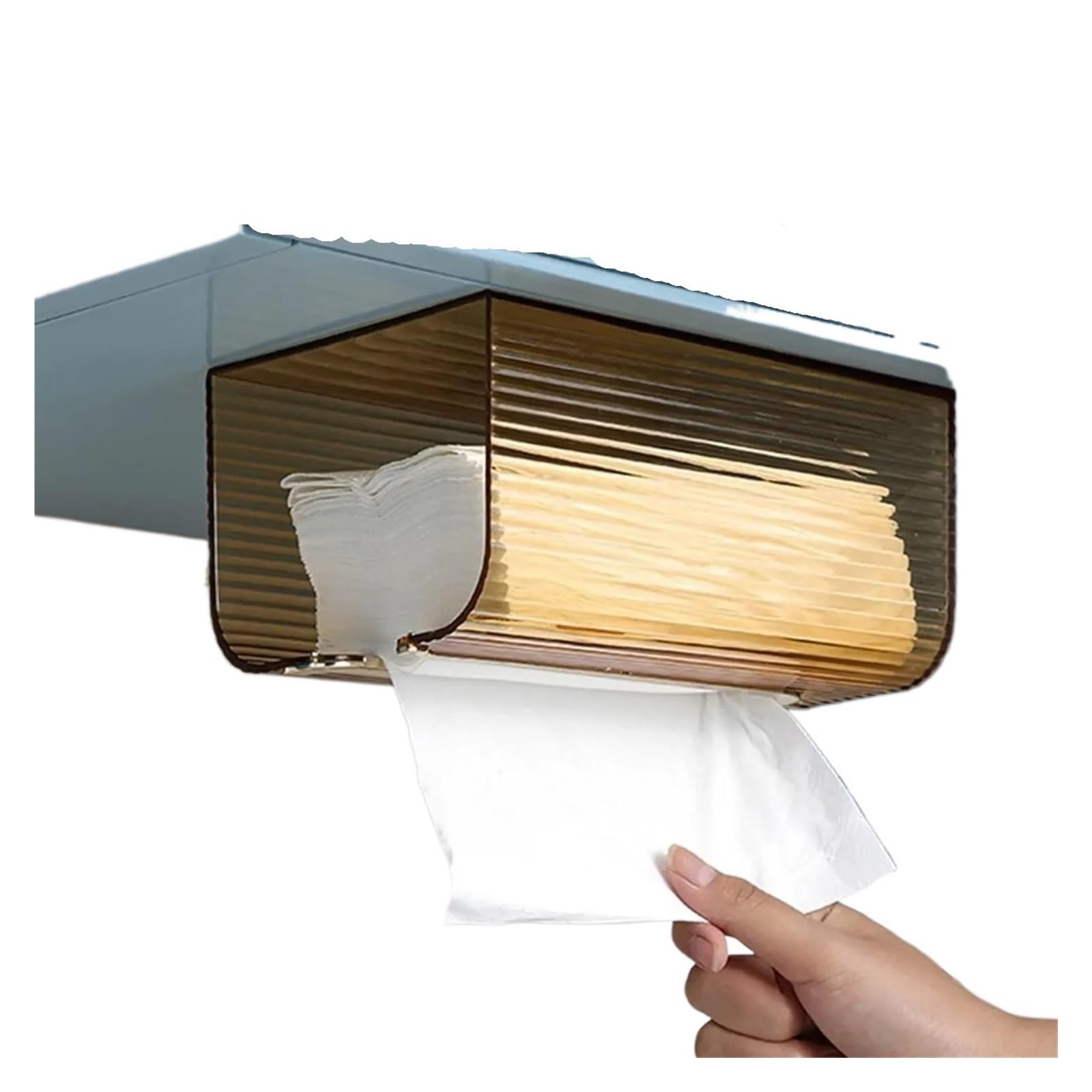 Portafazzoletti da Parete Porta Asciugamani di Carta, Dispenser di Asciugamani di Carta a Parete, Scatola di fazzoletti Adesivi for Bagno(Yellow)