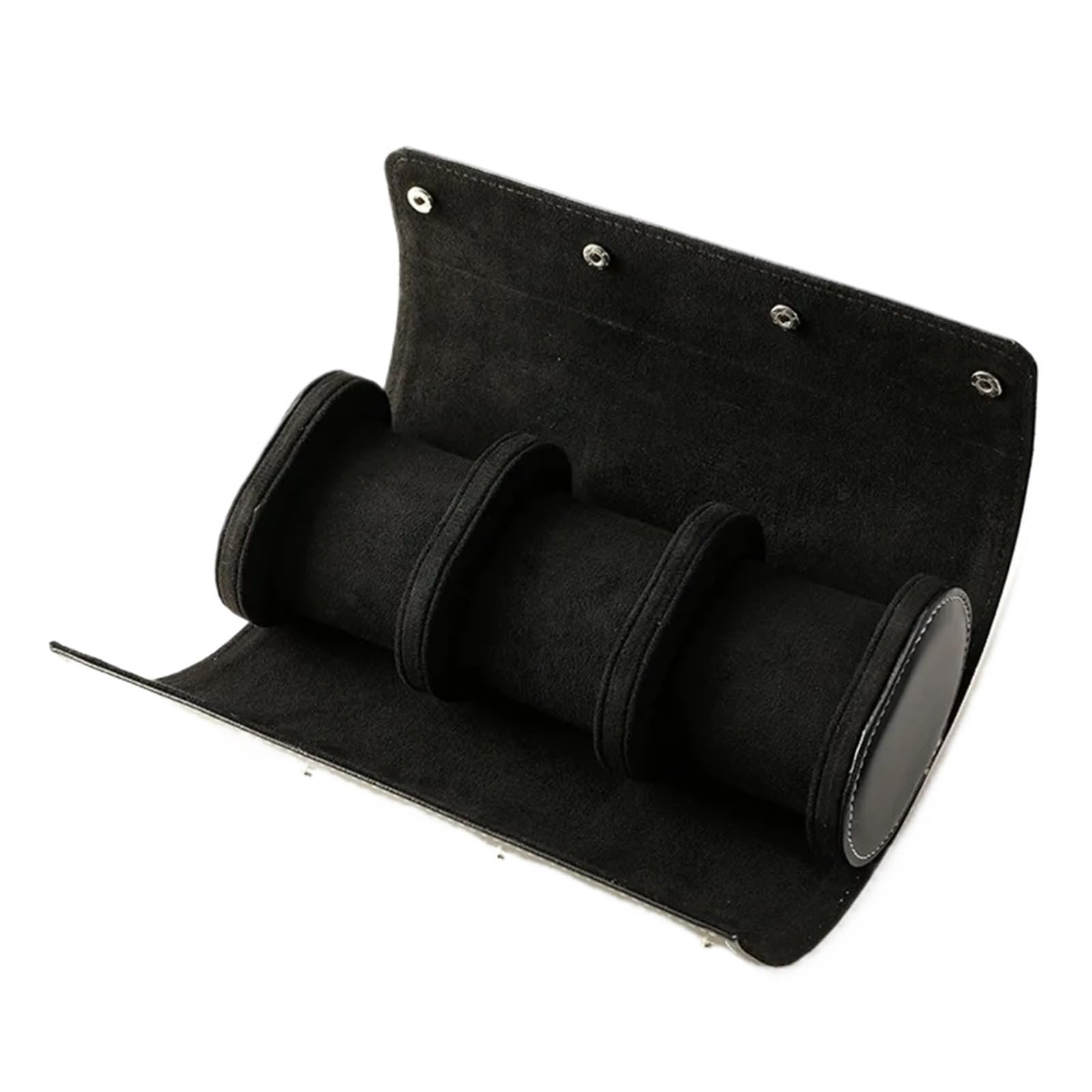 Custodia for Orologio Portatile In Pelle Da 2 Pezzi Per Orologi | Rotolo Organizzatore di archiviazione personalizzato Porta orologio da viaggio Confezione regalo antiurto(Black 3 watches)