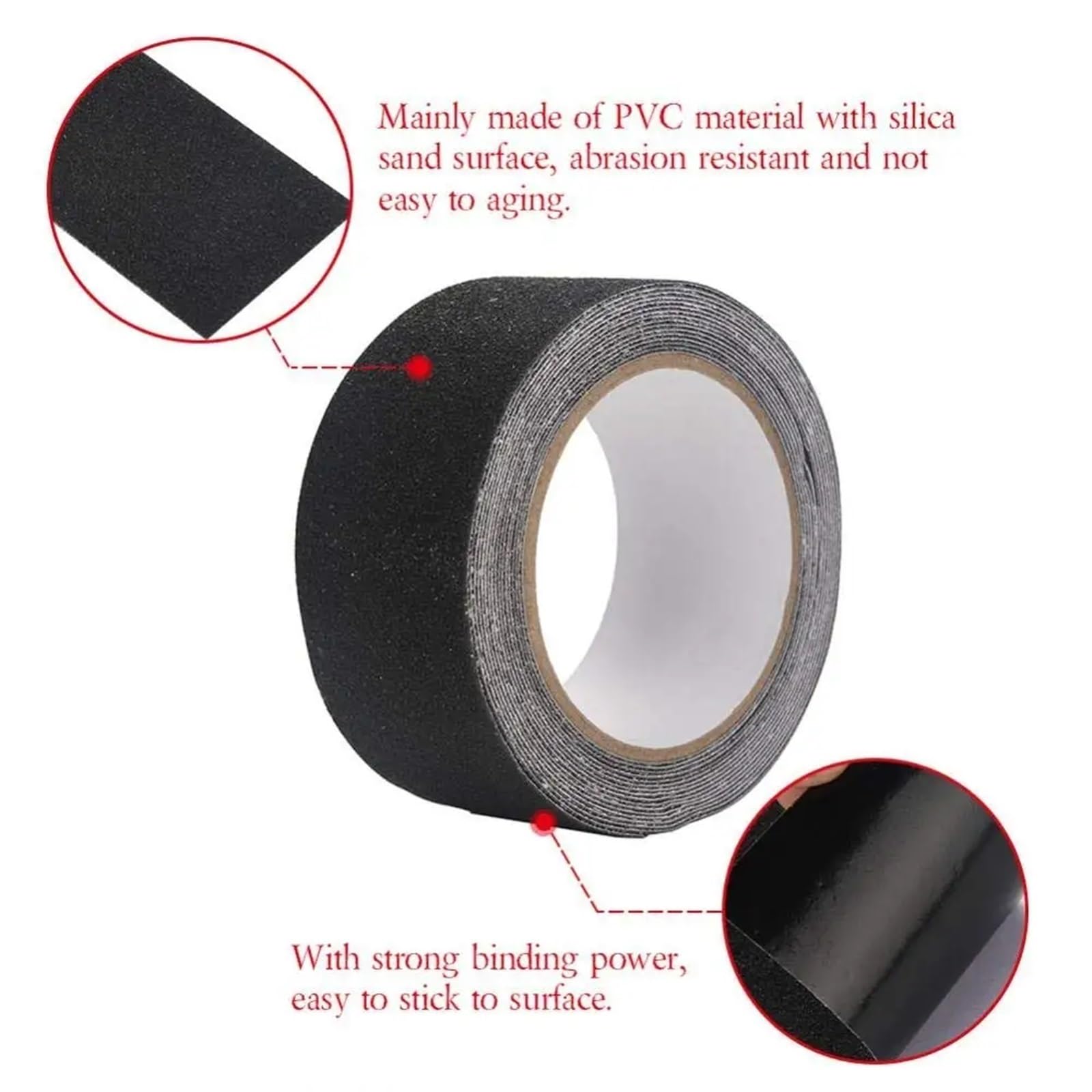 Tira antideslizante para peldaños de escalera con cinta adhesiva para interiores y exteriores para decoración y seguridad, borde de escalera negro