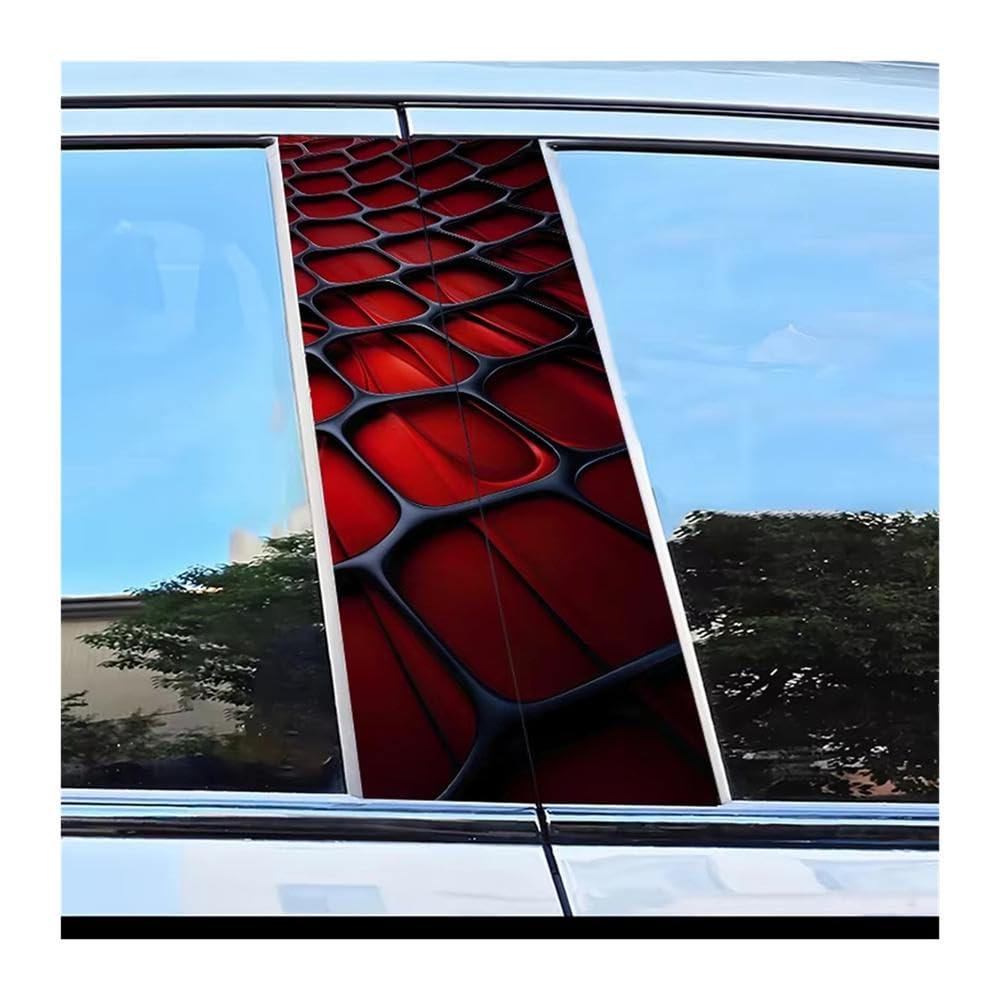 2pcs Car Center Pillar Protection Stickers Grid Pattern Scratch Resistant Film