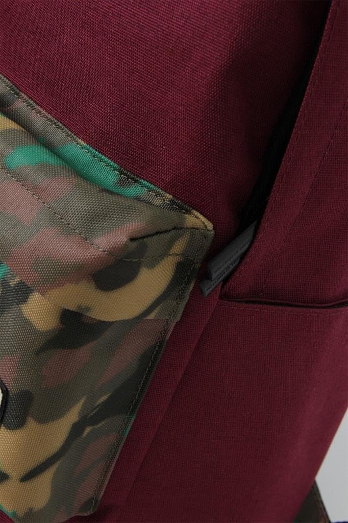 United Colors Of Benetton Okul Sırt Çantası, 40 X 29 X 11 Cm, Bordo Kamuflaj, Orta