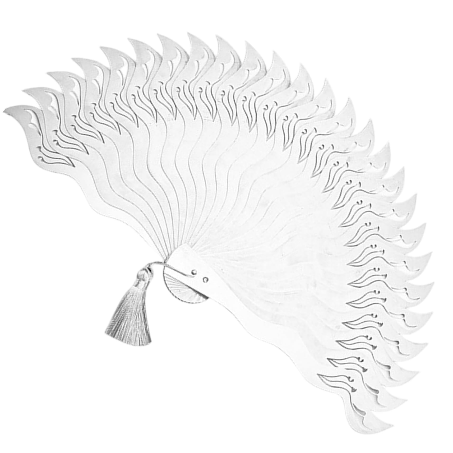 Éventail pliant chinois en métal 12 pouces pour collection kung fu et décoration