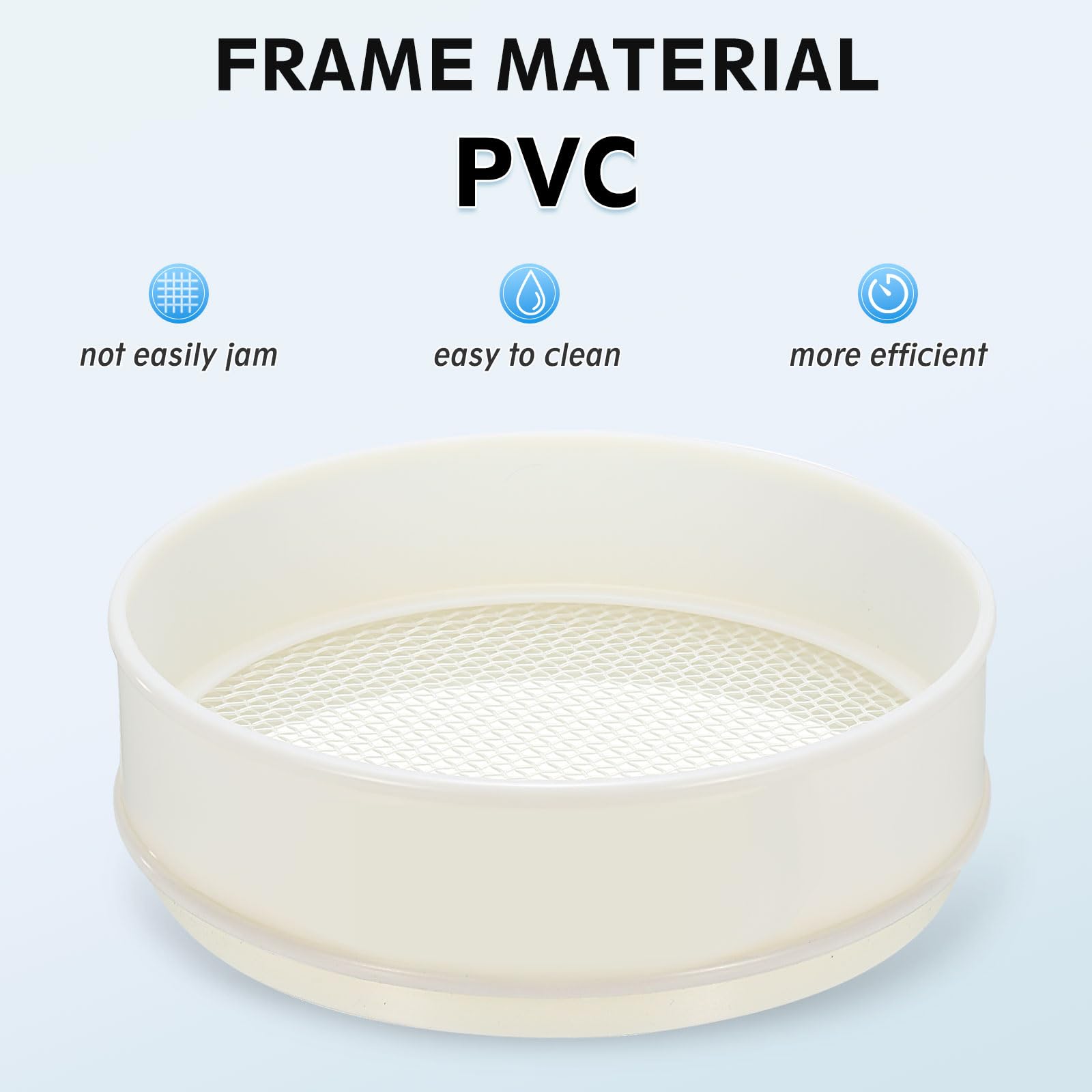PATIKIL 300 Mesh (0,054mm) Laborsieb 7,9" (20cm) Durchmesser Siebgewebe Nylongewebe Feinsieb Für Industrielles Labor Haushalt Bodensieb Trockensieb Hash