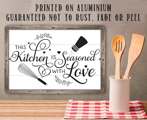 Miniatura 6 de Kitchen Seasoned with Love  Decoración de cocina de granja y exhibición de casa de campo familiar, letrero de comer en casa de campo, gran idea de