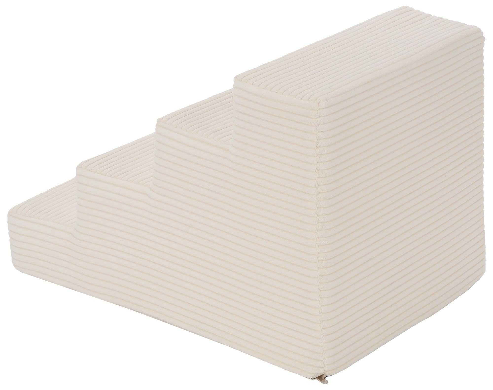 Scaletta scale 4 gradini cane gatto animali domestici velluto a coste leggera (colore: crema)
