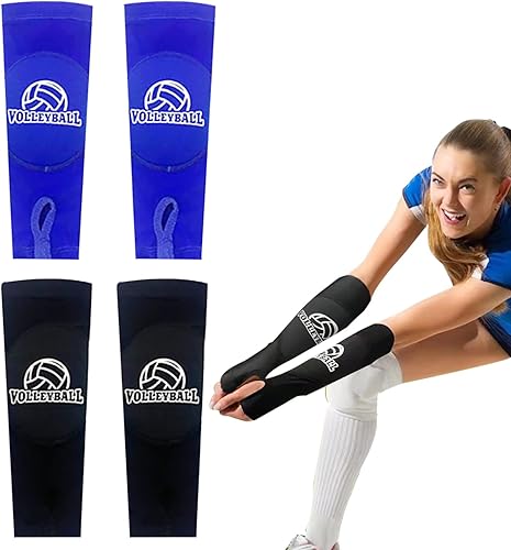Auswalar 2 pares de mangas de voleibol para brazos, equipo de entrenamiento de antebrazo con acolchado y agujero para el pulgar para adolescentes,