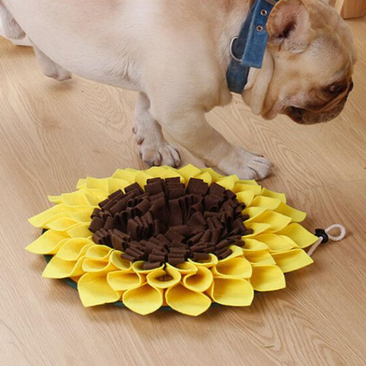 FOMIYES 3piezas Alfombra Olfativa para Mat De Comida Forma De Girasol Entrenamiento y Fieltro El Forrajeo y Reduce El Estrés