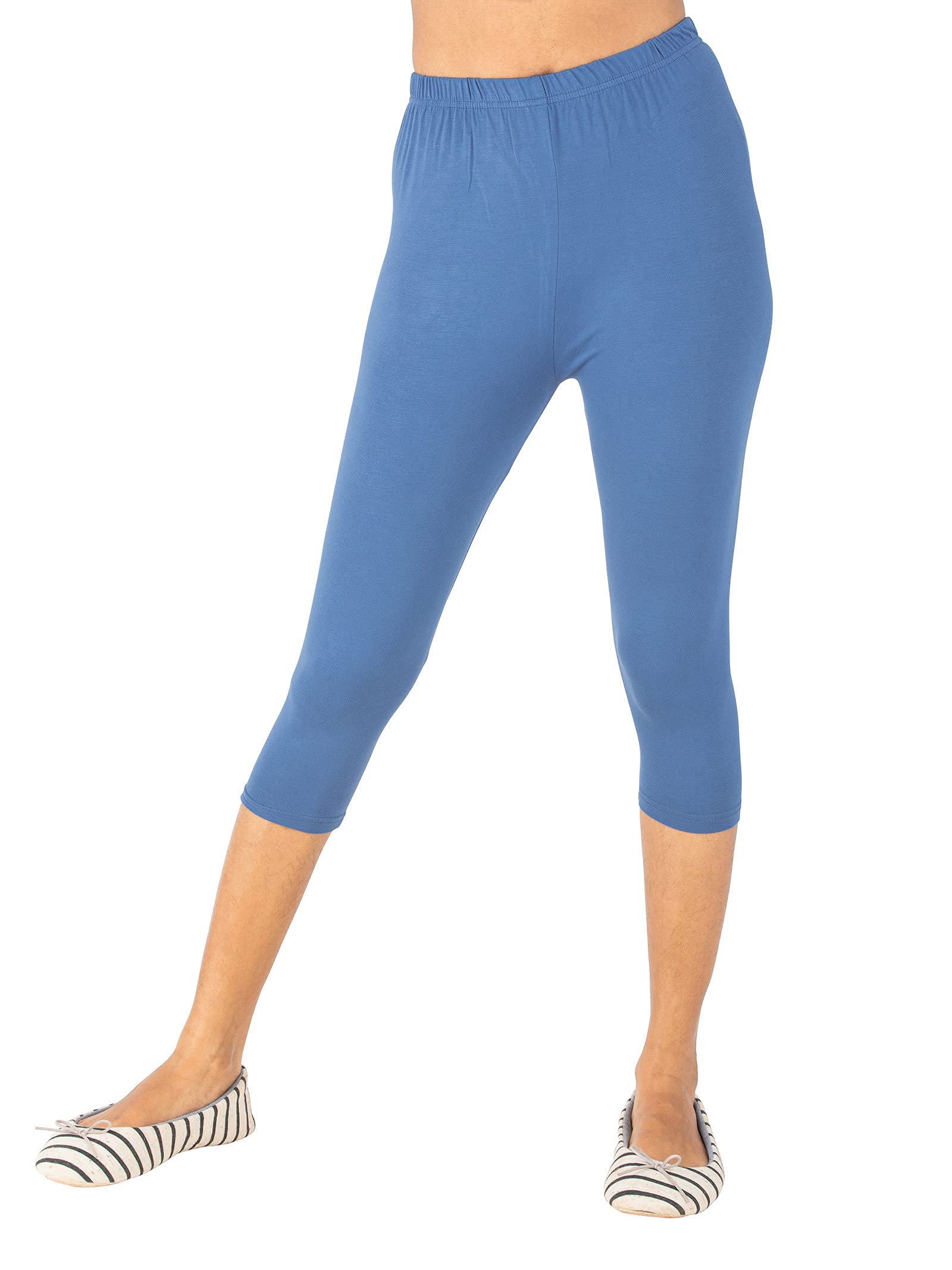 indian flower Women Viscose Capri (Color_Blue) (Size_3XL)-picture-56