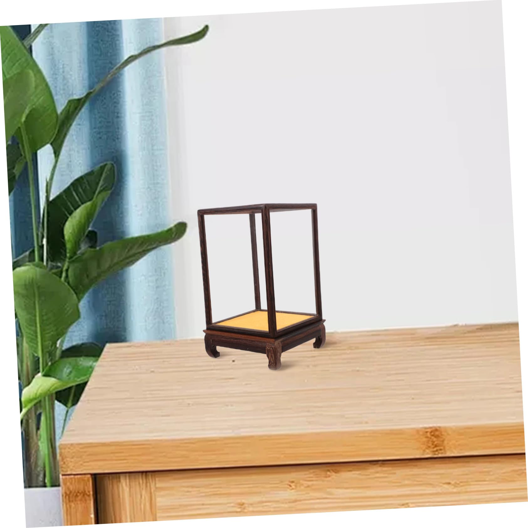 Ciieeo Vitrina Caja de Exhibición Transparente de Vidrio para Figuras y Adornos Organizador Decorativo para Buda y Coleccionables Adecuada para Salón y Entrada Tamaño 12X12X17 Cm Multifuncional