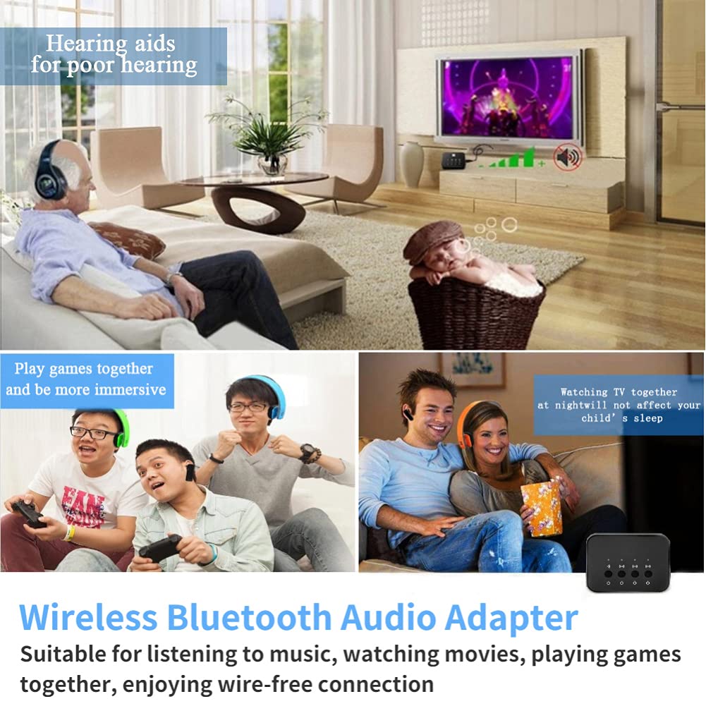 Adapter Audio Bluetooth, Przewodowy Bezprzewodowy Adapter Audio Stereo Bluetooth 4.0 3,5 Mm Urządzenie do Udostępniania Muzyki 1 na 3 Wyjścia Bezprzewodowy Rozdzielacz