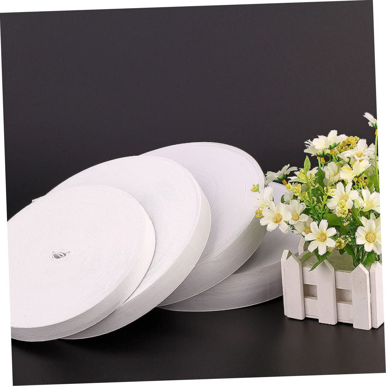 Homoyoyo Elastico Piatto per Cucire Metri di Bianco Elastici da Lavoro Maglia Elastico da Cucito Accessori per Abbigliamento Fettuccia per Cucire Accessori per Indumenti