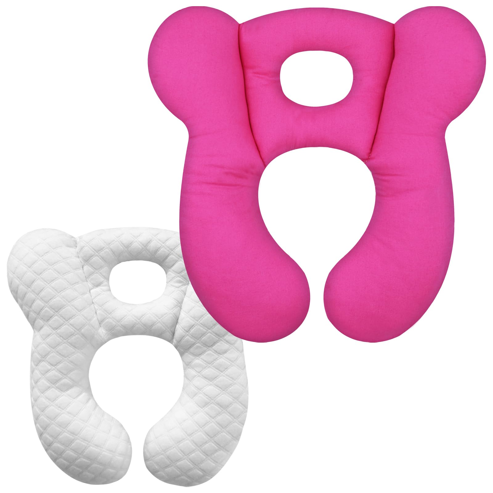 Baby Travel Pillow, Infant Pillow for Car Seat Pushchair and Stroller, Soft Comfortable Neck Support for Kids Newborn and Toddler - Rose