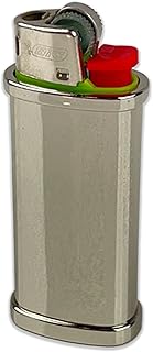 Blank Mini Metal Lighter Case for Mini Bic J5 Mini Bic lighters - Single Mini Lighter case (Silver)