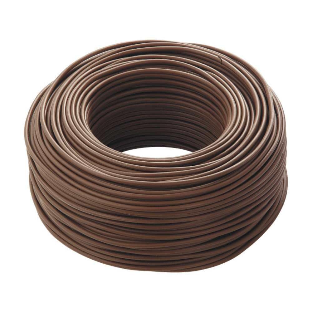 Cavo Elettrico Flessibile FS18OR18 Marrone in PVC e Rame, 2 Conduttori, 2x1mm, 300/500V Metri 100