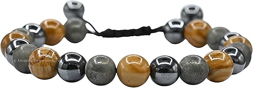 Miniatura 199 de Natural Healing Crystal Bracelet for Women - Mens Bracelet Energy Balancing Gemstones Set - Adjustable Stone Bead Bracelet for Men and Women - Anger