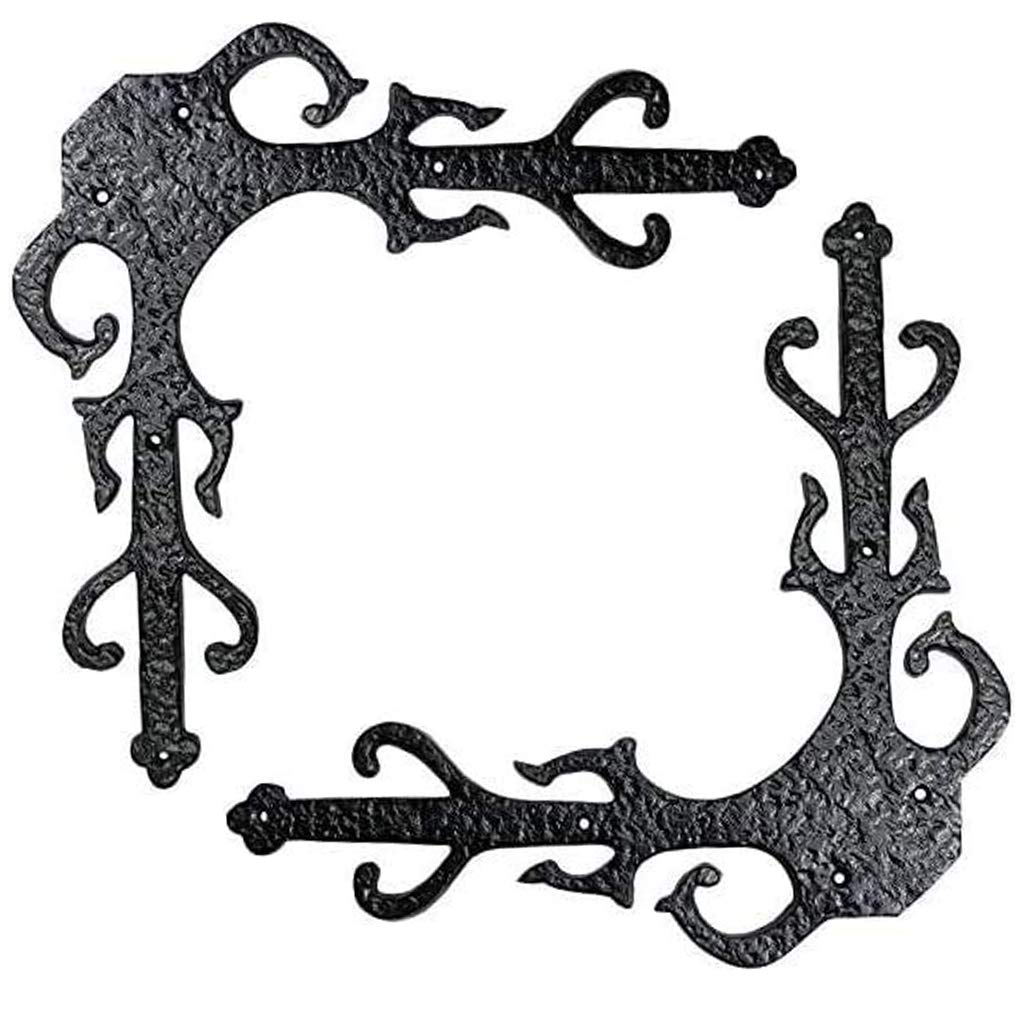 Adonai Hardware Gozan Decorative Antique Iron Dummy Corner Door Strap/L-Bracket (Supplied as 2 Pieces per Pack) - Black Powder Coated — Amazon image 5