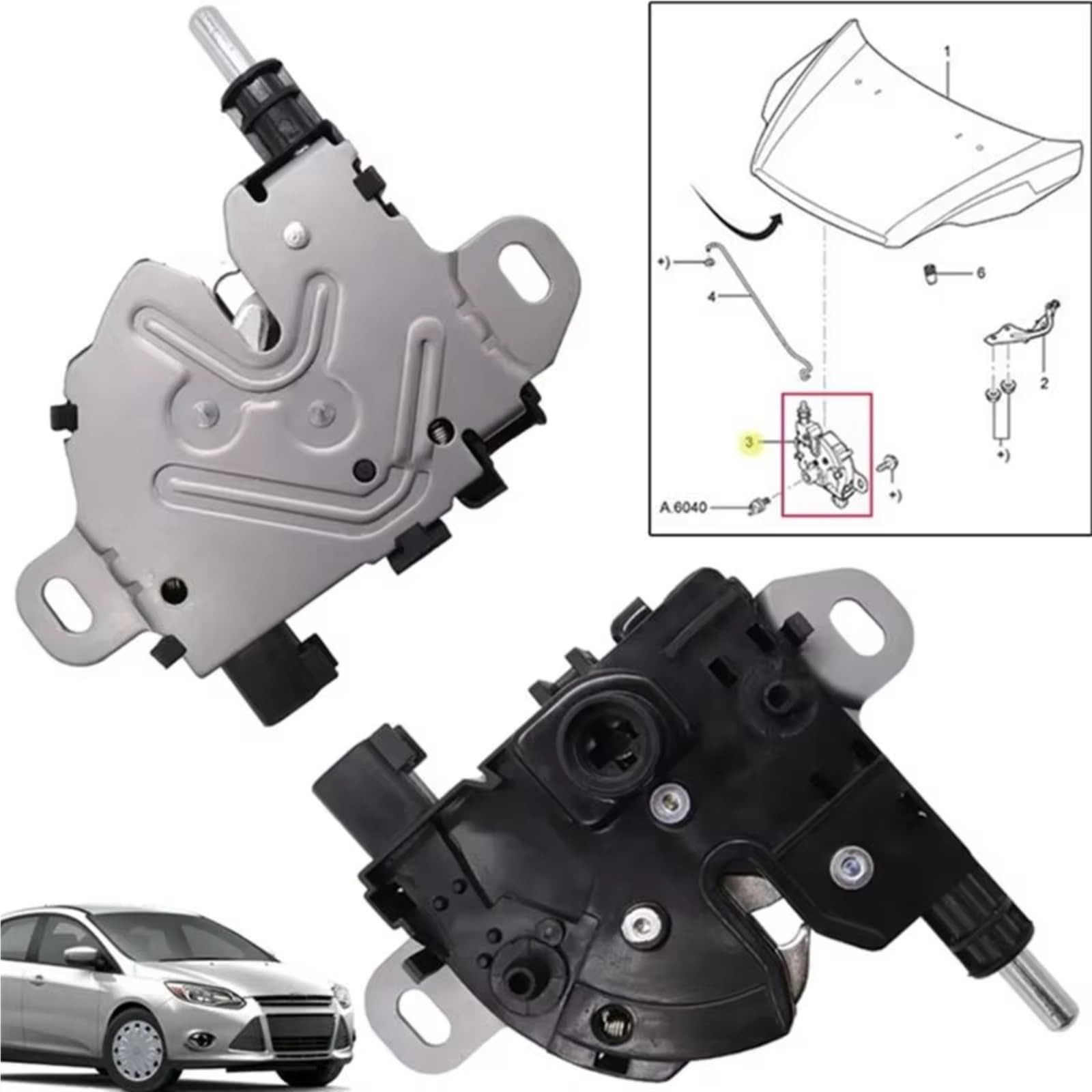 serratura portellone Macchina Per Bloccare La Testa Della Serratura Cofano Cofano Motore Compatibile Con Ford Per C-Max 2007-2010 Per Kuga MK1 2009-2012 3M5116700AC 3M5116700BC