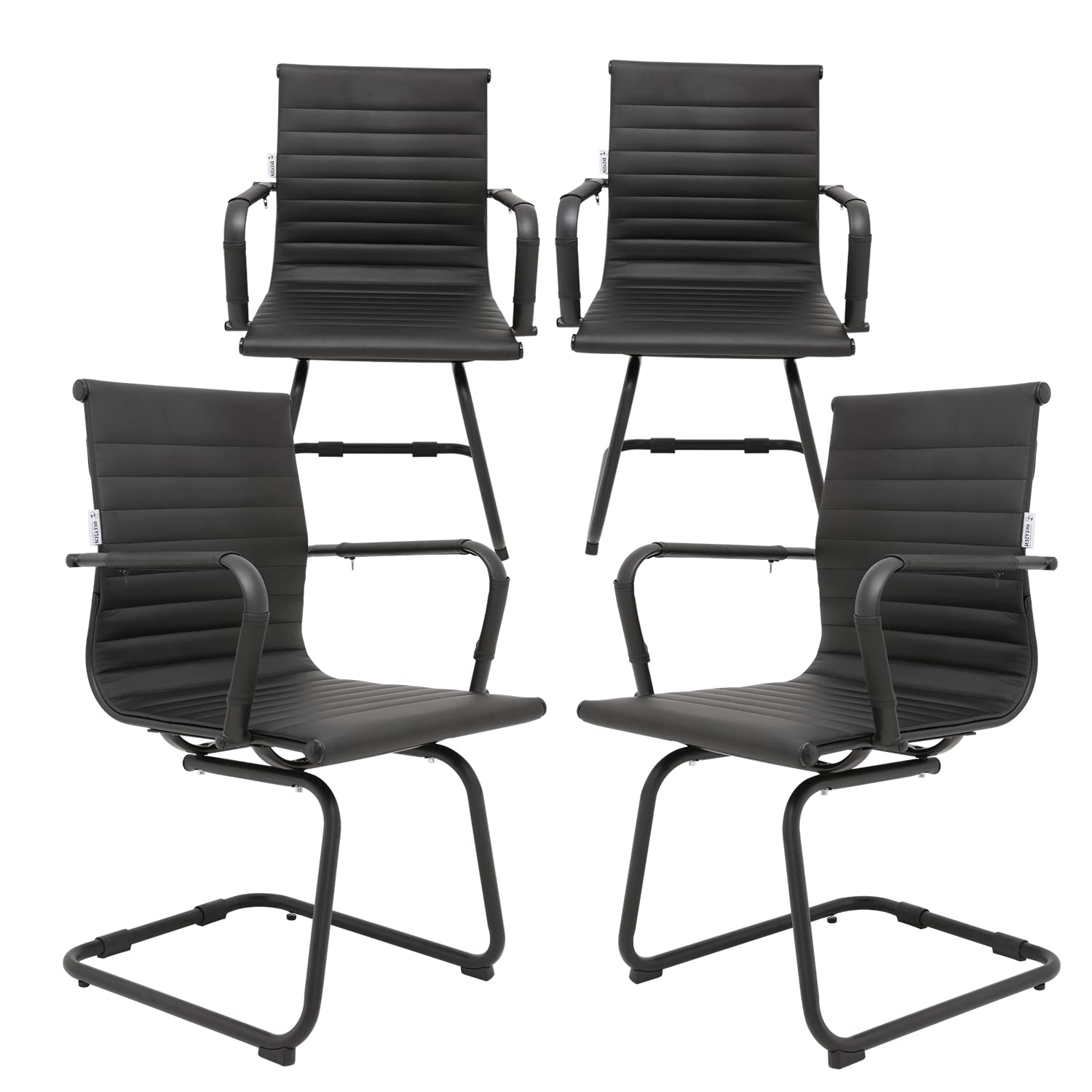 Okeysen Conference Room Chairs Set of 4, 4 Pack Modern Office Guest Chairs for Waiting Room, Reception Chairs with Mid Back & Sled Base.