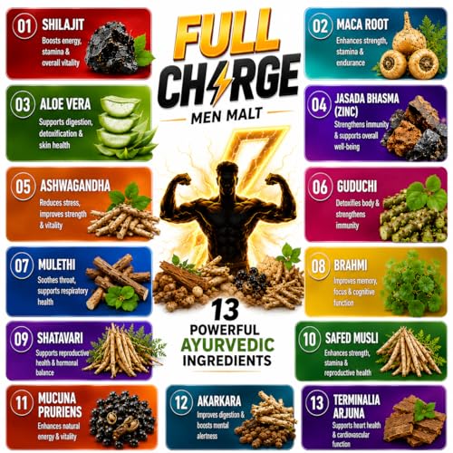 Image of Lakshmi Krishna Naturals Full Charge Men Malt - Premium Herbal & Nutritional Blend (250g) | Coffee Flavoured Daily Nutritional Supplement for Men