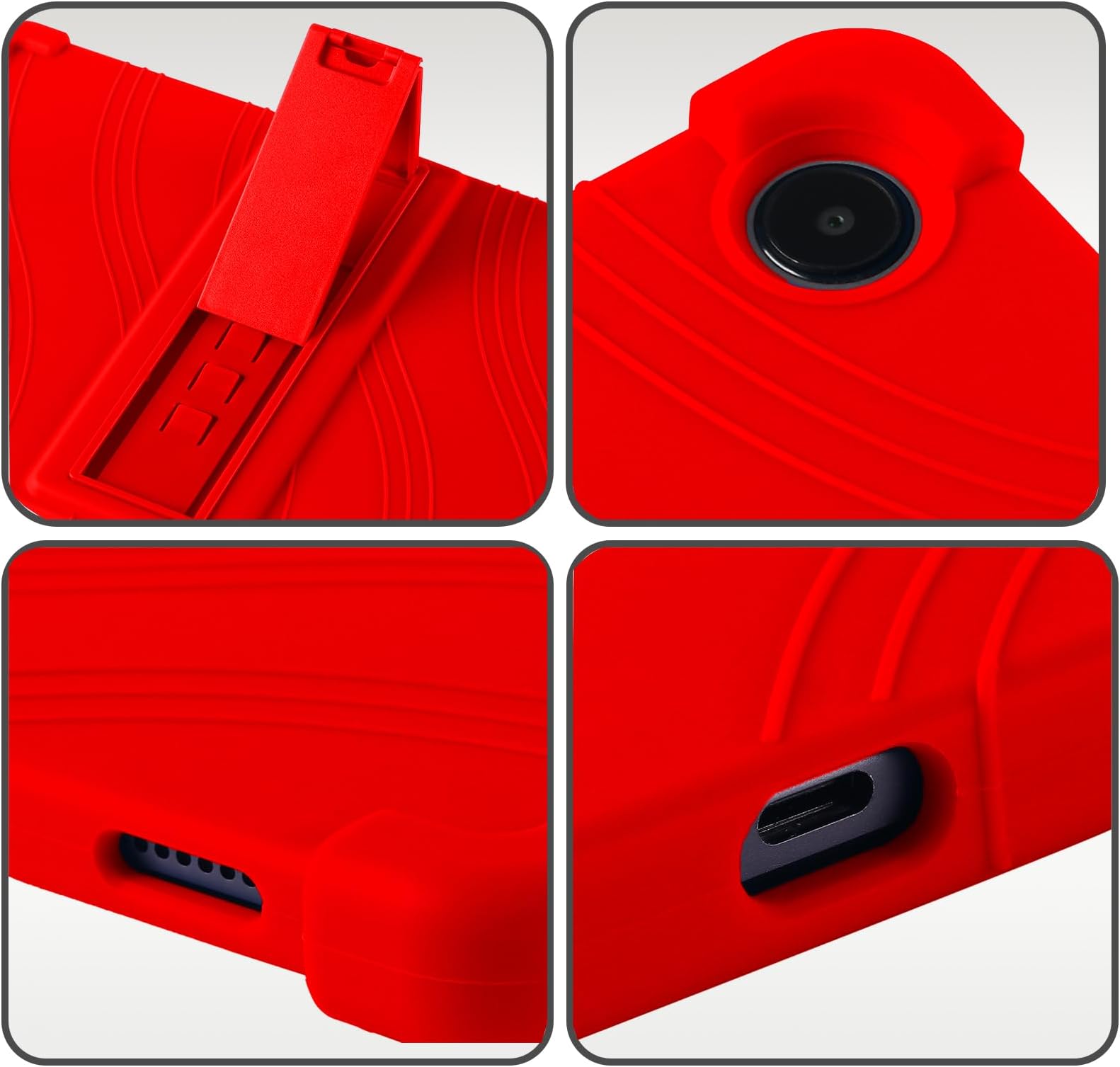ATOOZ for Samsung Galaxy Tab A11 Plus/A9 Plus Case 11 Inch (SM-X236B/SM-X210/X216/X218),Soft Silicone Kids Case for Samsung A11+/A9+ Tablet 11 Inch 2025 2023 with Stands (Red)