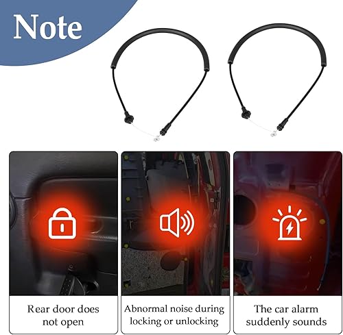 Miniatura 6 de 2PCS Rear Left and Right Side Door Latch Cables Compatible With Dodge Ram 1500 2500 3500 1998 1999 2000 2001 2002 Replace# 55275106, 15654942,