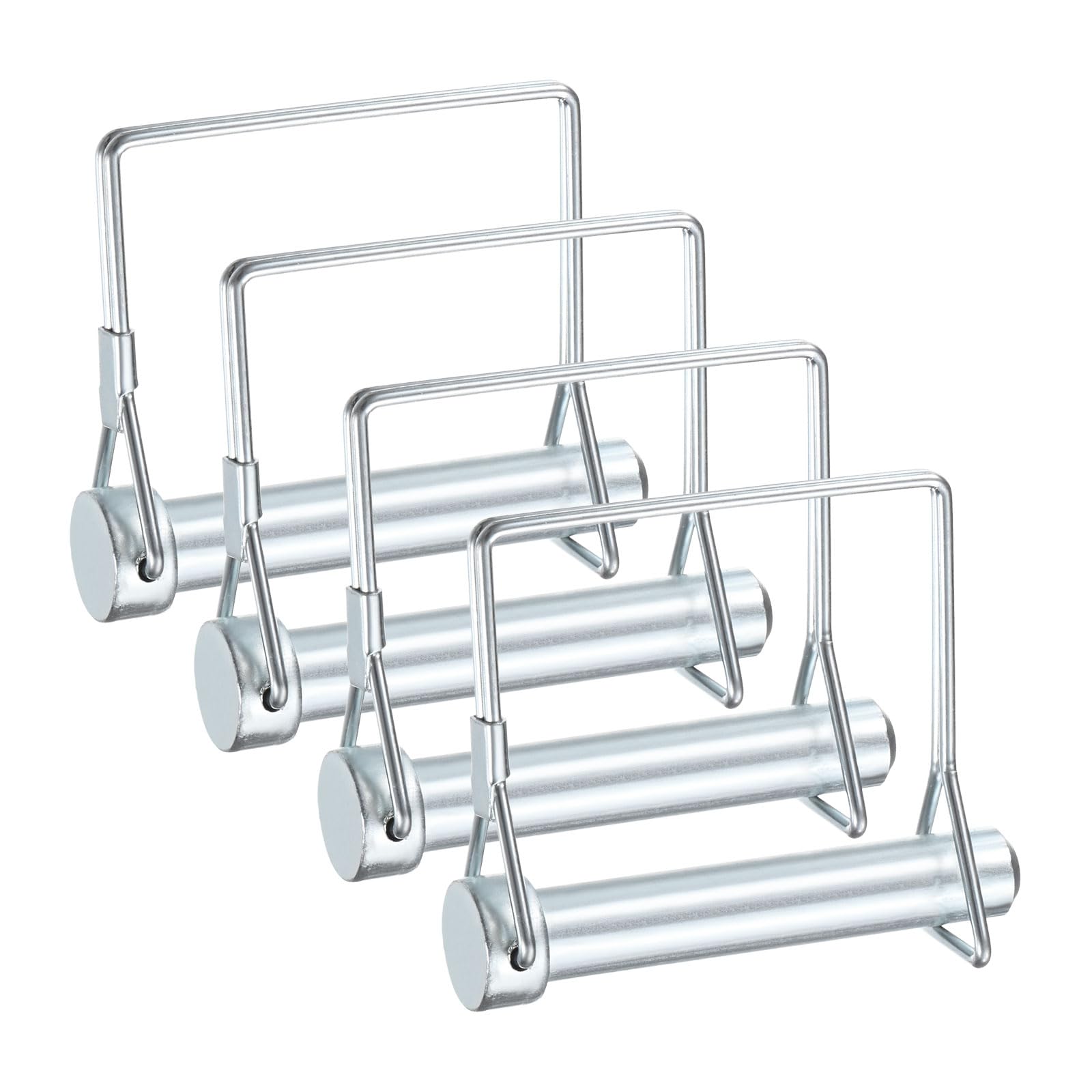 M METERXITY 4-Pack Trailer Coupler Pin, 1/2" Diameter 2.56" Long Carbon Steel Galvanized Square Lock Wire Hitch Pins for Farm Trailers/Lawn Mowers/Garden, Coupler PTO Shaft