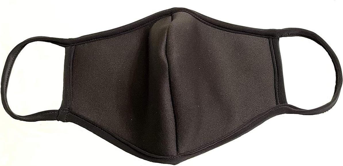 DewAmor Reusable, Washable Neoprene/Cotton Face Mask Protection from Dust, Pollen, Pet Dander and other Airborne Irritants(Black)