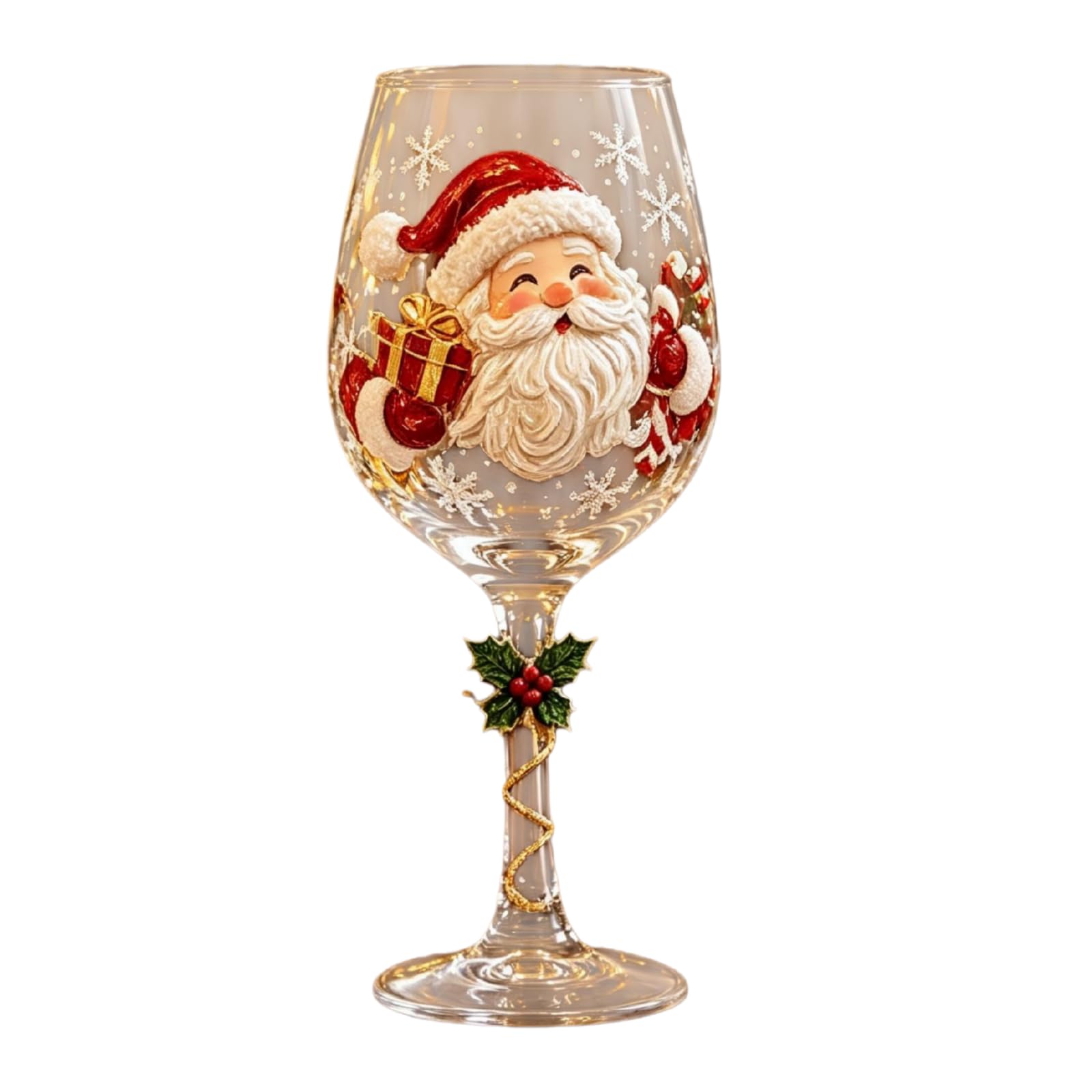 Christmas 3D Wine Glass Collection Gift Box Set, 6 Festive Designs (Style/1)