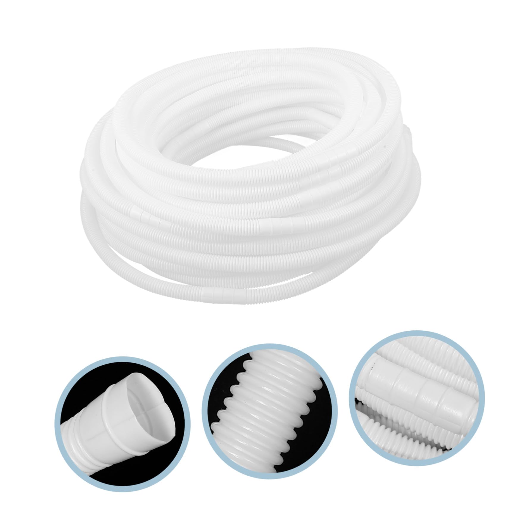Tubo di Scarico Condizionatore Bianco Hdpe a Doppio Strato | Drenaggio Efficiente, Previene Accumuli, Atmosfera Estiva, Tubo Flessibile di Scarico e Fascetta